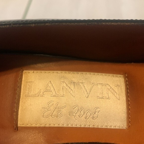 Lanvin Women's 4" Heel Black Patent Leather Platform Peep Toe Pump Heel Size 7 - Picture 11 of 12